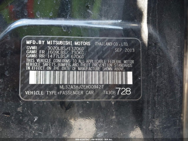 2014 MITSUBISHI MIRAGE ML32A3HJ2EH009427 Photo 8