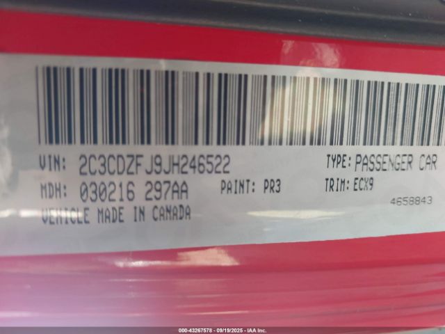 2018 DODGE CHALLENGER 2C3CDZFJ9JH246522 Photo 8