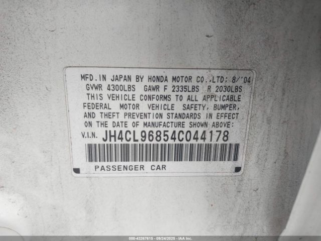 2004 ACURA TSX JH4CL96854C044178 Photo 8