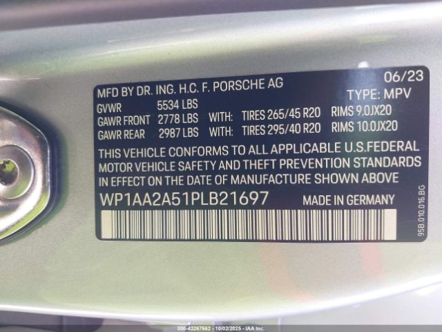 2023 PORSCHE MACAN WP1AA2A51PLB21697 Photo 8