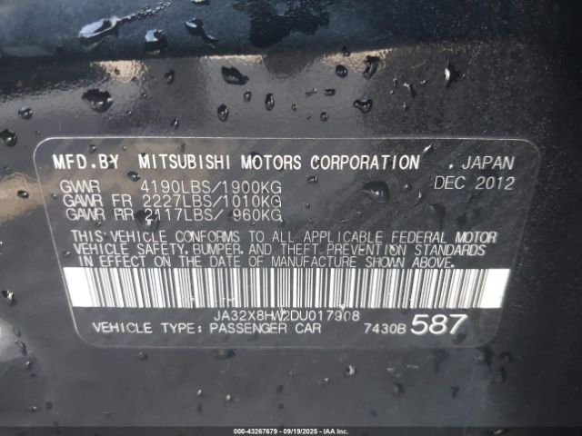 2013 MITSUBISHI LANCER SPORTBACK JA32X8HW2DU017908 Photo 8