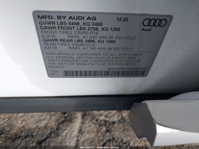 2021 AUDI Q5 WA1AAAFYXM2049926 Photo 8