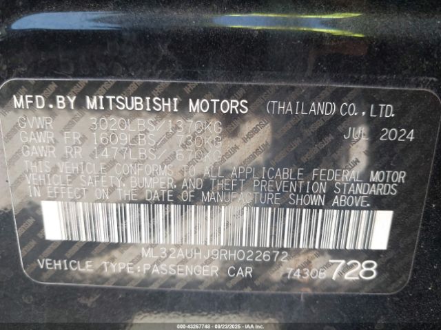 2024 MITSUBISHI MIRAGE ML32AUHJ9RH022672 Photo 8