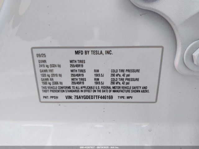 2026 TESLA MODEL Y 7SAYGDED7TF446169 Photo 8