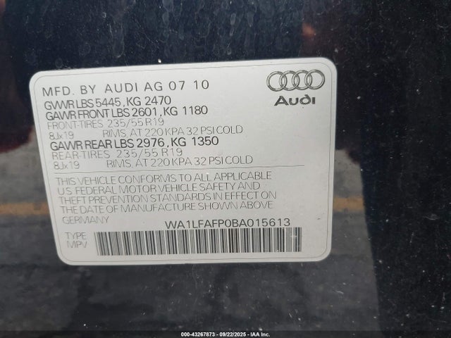 2011 AUDI Q5 WA1LFAFP0BA015613 Photo 8