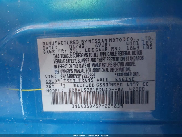 Nissan 2023 2023 3N1AB8DV5PY229859 Image 9