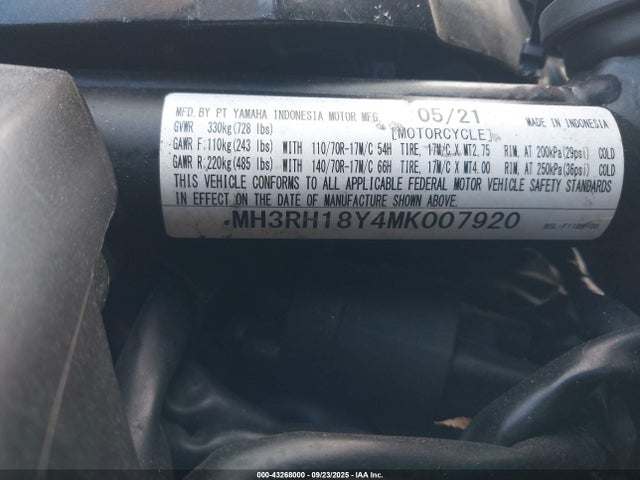 MH3RH18Y4MK007920 Yamaha 2021
