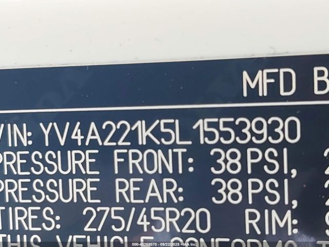 2020 VOLVO XC90 YV4A221K5L1553930 Photo 8