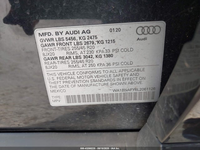 2020 AUDI Q5 WA1BNAFY6L2061126 Photo 8