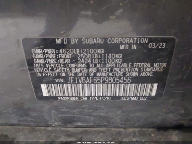2023 SUBARU WRX JF1VBAF65P9805456 Photo 8