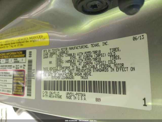 2013 TOYOTA TUNDRA 5TFEM5F12DX066201 Photo 8