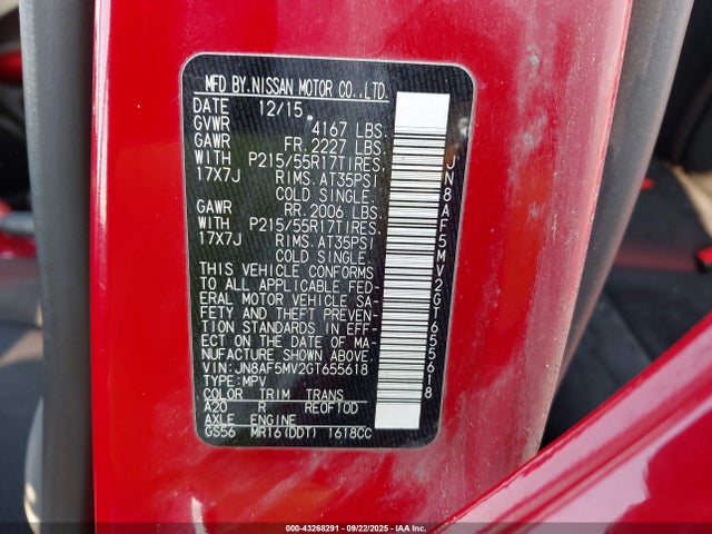 JN8AF5MV2GT655618 Nissan 2016