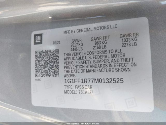 2021 CHEVROLET CAMARO 1G1FF1R77M0132525 Photo 8