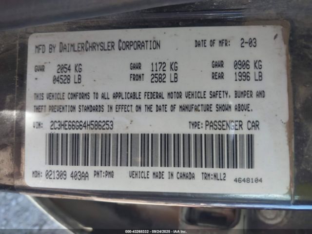 2004 CHRYSLER 300M 2C3HE66G64H586253 Photo 8