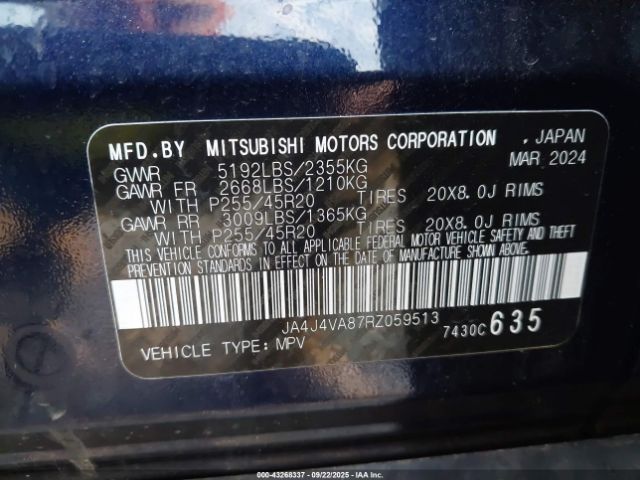 2024 MITSUBISHI OUTLANDER JA4J4VA87RZ059513 Photo 8