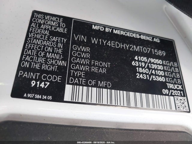 W1Y4EDHY2MT071589 Mercedes-Benz om642