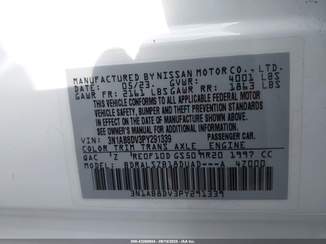 Nissan 2023 2023 3N1AB8DV3PY291339 Image 9