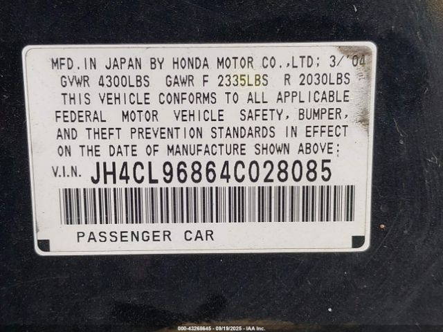 2004 ACURA TSX JH4CL96864C028085 Photo 8