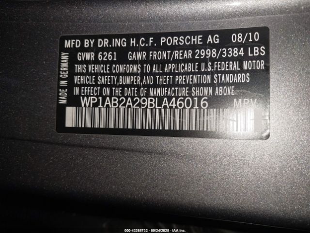 2011 PORSCHE CAYENNE WP1AB2A29BLA46016 Photo 8