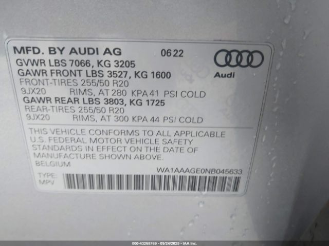 2022 AUDI E-TRON WA1AAAGE0NB045633 Photo 8