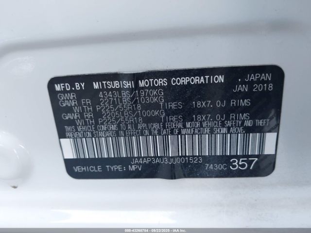 2018 MITSUBISHI OUTLANDER SPORT JA4AP3AU3JU001523 Photo 8