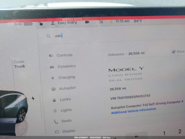 2023 TESLA MODEL Y 7SAYGDEE0PA153743 Photo 6