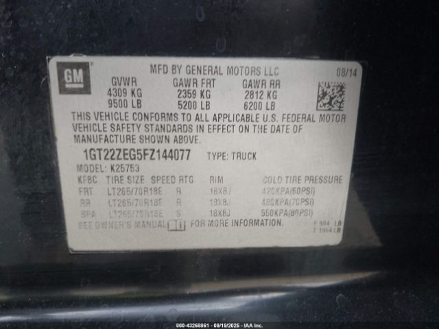 2015 GMC SIERRA 2500HD 1GT22ZEG5FZ144077 Photo 8