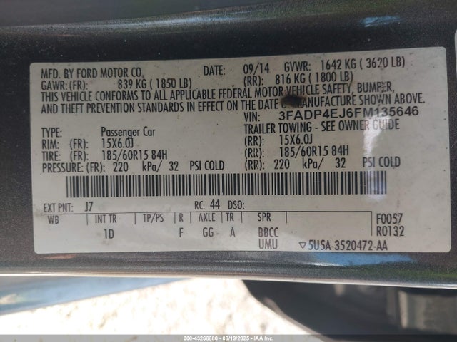 Ford 2015 2015 3FADP4EJ6FM135646 Image 9