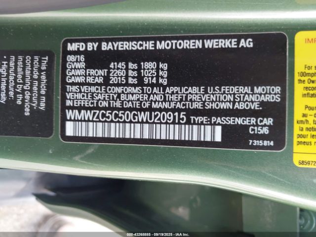 2016 MINI COUNTRYMAN WMWZC5C50GWU20915 Photo 8