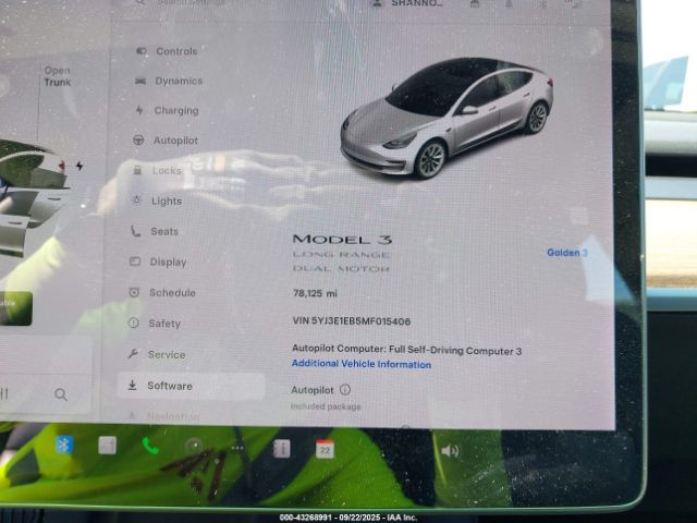 2021 TESLA MODEL 3 5YJ3E1EB5MF015406 Photo 6