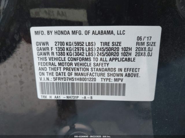 2017 ACURA MDX SPORT HYBRID 5FRYD7H51HB001220 Photo 8