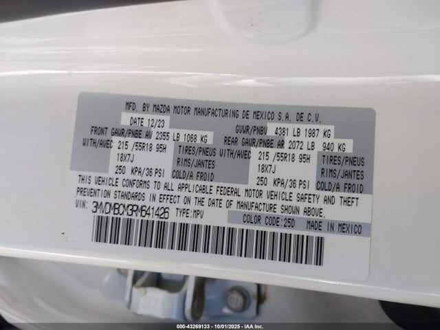 3MVDMBCM3RM641426 Mazda pyukd