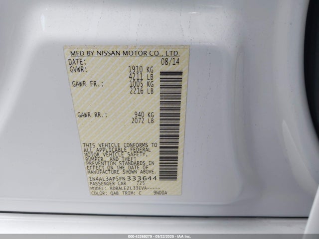 1N4AL3AP5FN333644 Nissan 2015