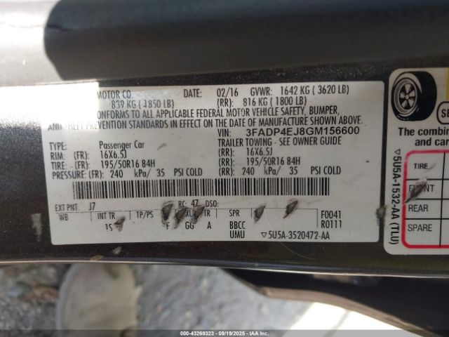 2016 FORD FIESTA 3FADP4EJ8GM156600 Photo 8