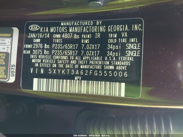 5XYKT3A62FG555006 KIA dohc t-gdi theta-ii