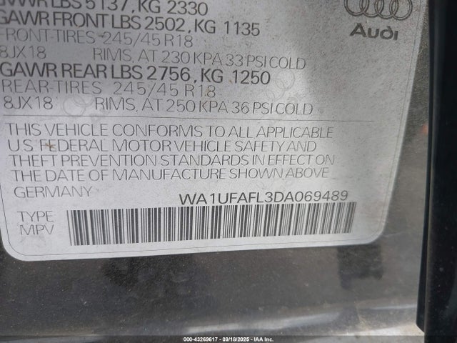 2013 AUDI ALLROAD WA1UFAFL3DA069489 Photo 8