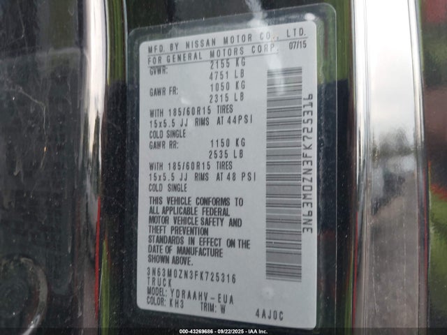 Chevrolet 2015 2015 3N63M0ZN3FK725316 Image 9