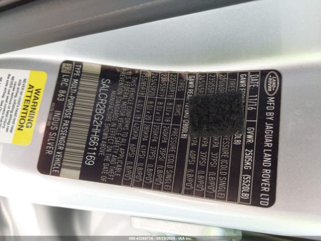 2017 LAND ROVER DISCOVERY SPORT SALCR2BG2HH661169 Photo 8