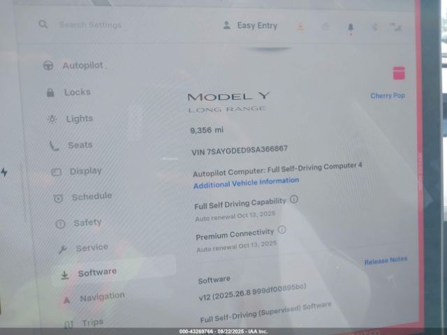 2025 TESLA MODEL Y 7SAYGDED9SA366867 Photo 6