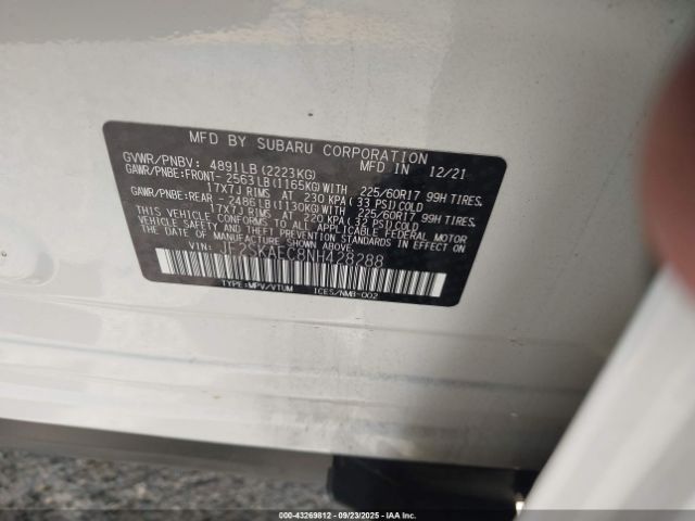 2022 SUBARU FORESTER JF2SKAEC8NH428288 Photo 8