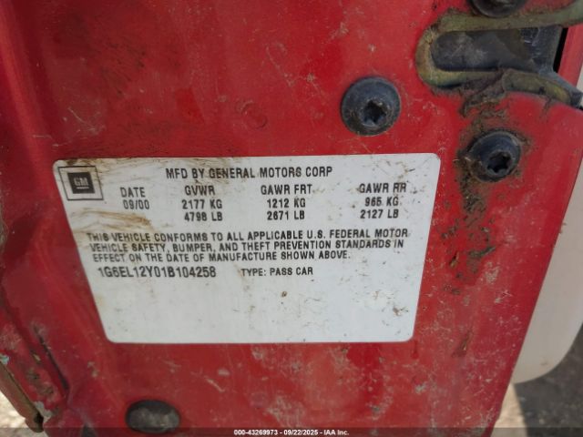 2001 CADILLAC ELDORADO 1G6EL12Y01B104258 Photo 8