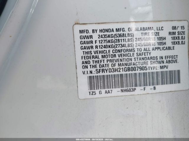 2016 ACURA MDX 5FRYD3H21GB007905 Photo 8