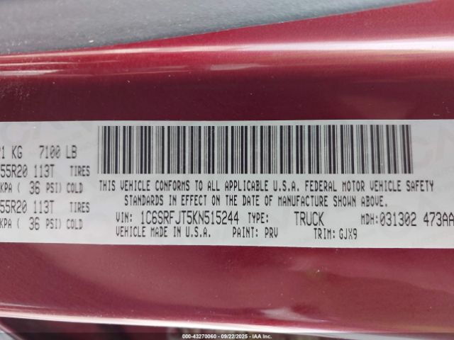 2019 RAM 1500 1C6SRFJT5KN515244 Photo 8