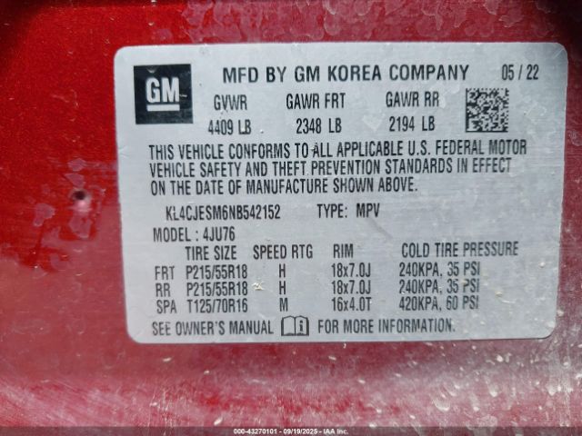 2022 BUICK ENCORE KL4CJESM6NB542152 Photo 8