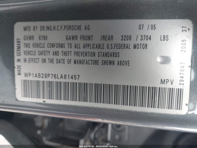 2006 PORSCHE CAYENNE WP1AB29P76LA61457 Photo 8