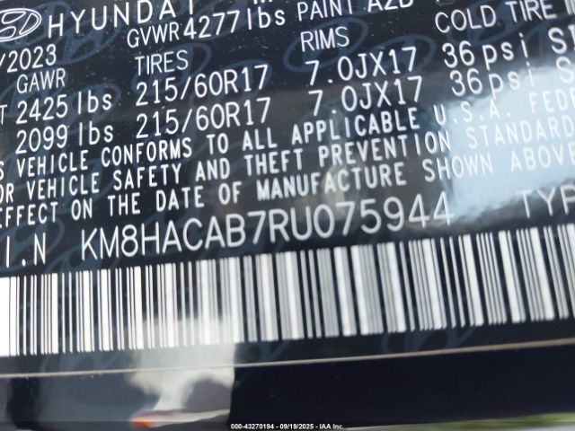 2024 HYUNDAI KONA KM8HACAB7RU075944 Photo 8