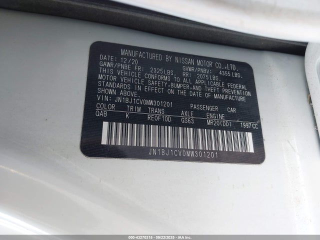 Nissan 2021 2021 JN1BJ1CV0MW301201 Image 9