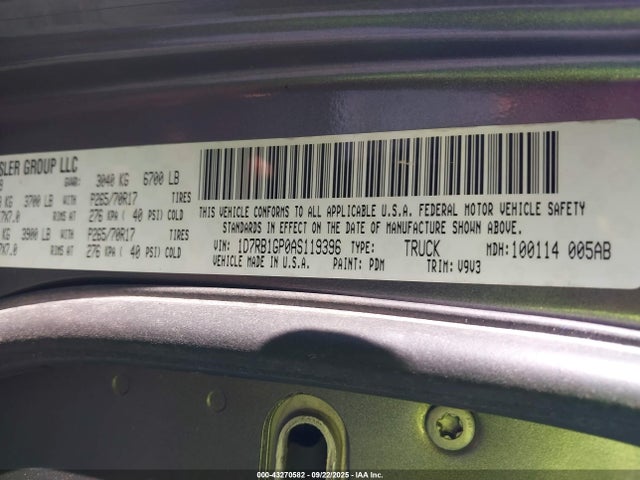 Продажа на аукционе авто 2010 Dodge Ram 1500 Slt/sport/trx, vin: 1D7RB1GP0AS119396, номер лота: 43270582