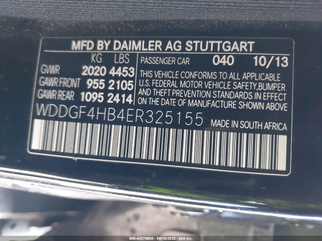 WDDGF4HB4ER325155 Mercedes-Benz 2014