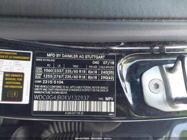 2019 MERCEDES-BENZ GLC 300 WDC0G4JB0KV132937 Photo 8